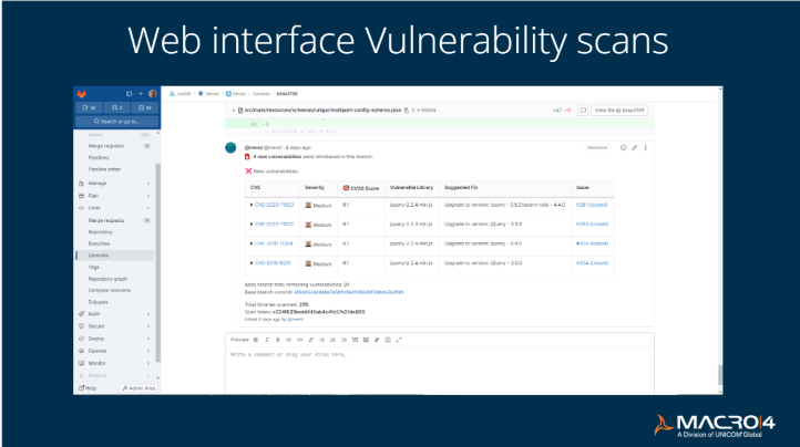 Web interface vulnerability scans slide