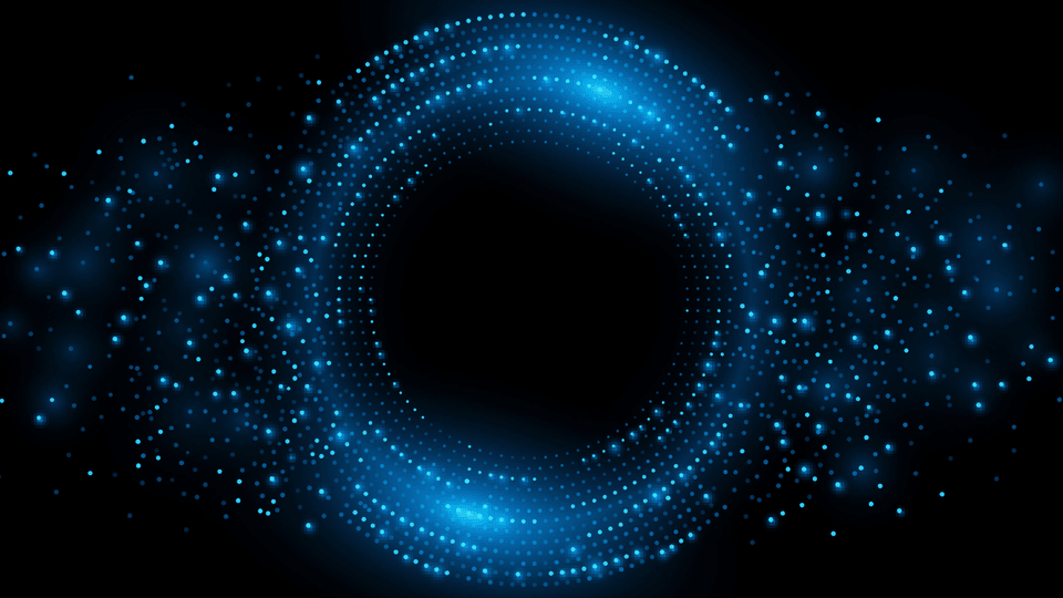 Digital circles of blue glowing dots
